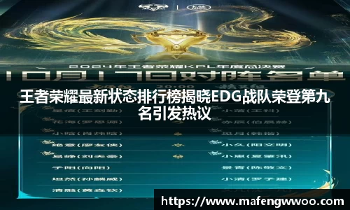 王者荣耀最新状态排行榜揭晓EDG战队荣登第九名引发热议
