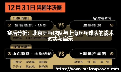 赛后分析：北京乒乓球队与上海乒乓球队的战术对决与启示